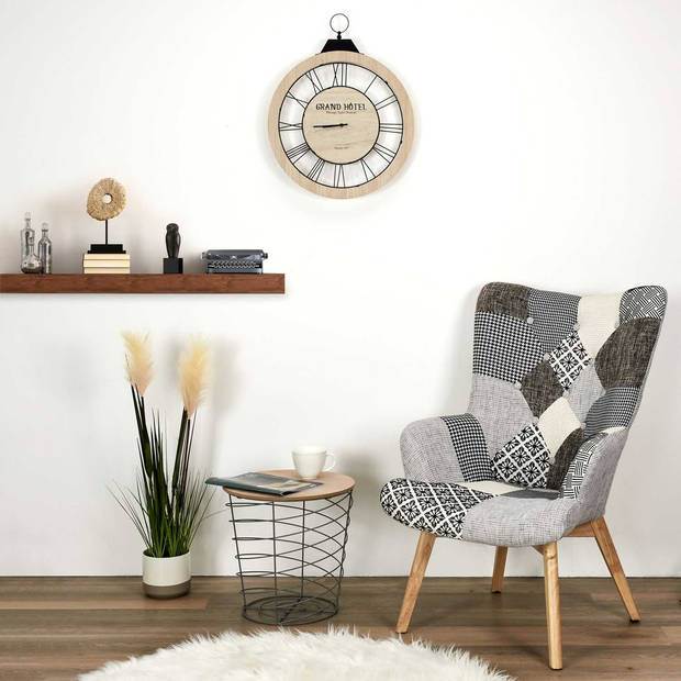 Comfortabel Patchwork Fauteuil met Armleuning Helsinki grijs