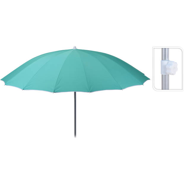 Parasol Shanghai met Knikarm doorsnede Ø220 cm - Aquamarijn