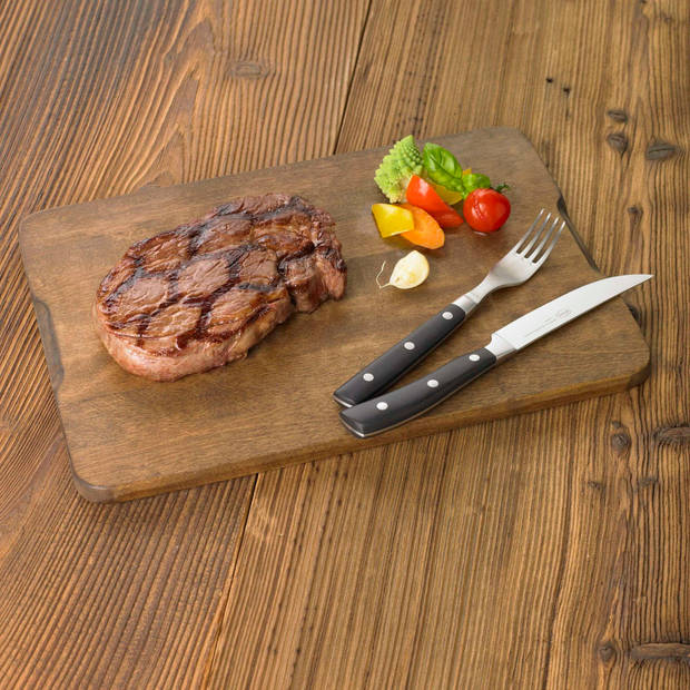 Rösle Barbecue - BBQ Accessoire Steak Bestekset Set van 4 Stuks - Roestvast Staal - Bruin