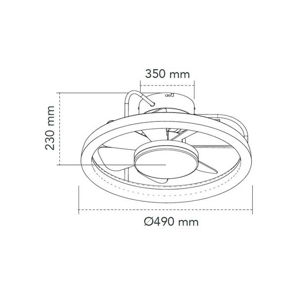 CristalRecord Plafondventilator Strike Ø 49 cm zwart