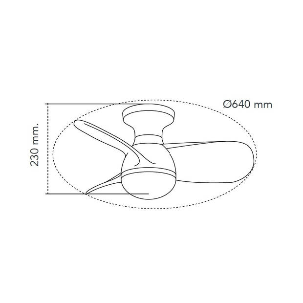 CristalRecord Plafondventilator Epona Mini Ø 64 cm zwart