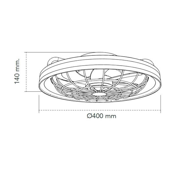 CristalRecord Plafondventilator Rafale Ø 40 cm zwart