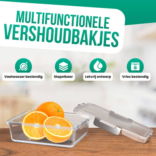 Avalo Vershoudbakjes Glas - Meal Prep Bakjes - Diepvriesbakjes - Met Deksel - 10 Delig 1060ml / 370ml