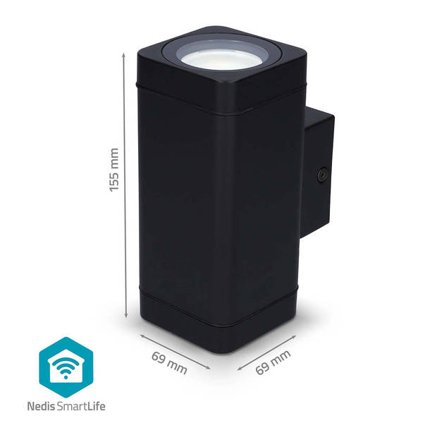 Nedis Smartlife Buitenlamp - BTLOW05RGBW - Zwart