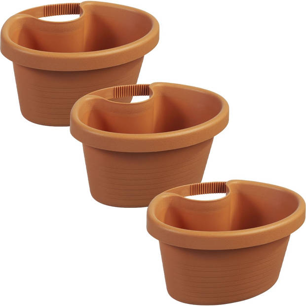 Bloempot voor Regenpijp - Set van 3 stuks - 27 x 23 x 14 cm - Teracotta