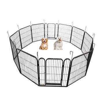 MaxxPet Puppyren - Hondenbench - Hondenren- Puppyren met 12 kennelpanelen - Staal -78 x 60 cm