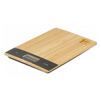 Bambou & Co - Keukenweegschaal - Snijplank - Digitaal - Inclusief batterijen - Bamboe - 21x15cm - Bruin