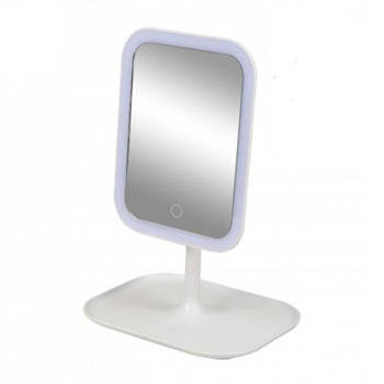 Urban Living - Make Up Spiegel - met LED verlichting - Inclusief Batterijen - 21x16,5x30cm - Wit