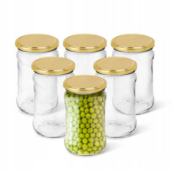 Altom Design Set van 6 Conserveringspotten 315 ml - Weckpot - Jampotten - Inmaakpotten