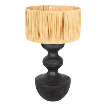 Anne Light and home tafellamp Lyons - zwart - hout - 40 cm - E27 fitting - 3748ZW
