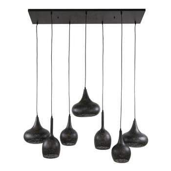 Giga Meubel - Hanglamp 4+3-Lichts - Metaal Zwart - 120x60x150cm