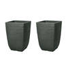 Keter Cotswold Plantenbak Hoog Vierkant - 2 stuks - 36L - 33x33x48cm - Groen