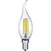 LED Lamp - Kaarslamp - Filament - Trion Kirza - 4W - E14 Fitting - Warm Wit 2700K - Dimbaar - Transparent Helder - Glas