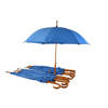 10x Stevige Automatische Paraplu - Navy Blauw - Houten Stok en Handvat - Polyester en Aluminium Materiaal – 89x98cm