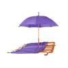 10x Krachtige Automatische Paraplu – Paars - Houten Stok en Handvat - Polyester en Aluminium Constructie – 89x98cm