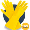 Schoonmaak handschoenen - maat L - 10 stuks - waterdicht rubberen handschoenen - Huishoudhandschoenen Pasper - Geel zuiv