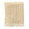 Dutch Decor - STEFANO - Plaid 140x180 cm - met strepen en franjes - Semolina - beige