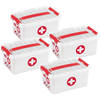 Sunware Q-line EHBO-doos met inzet/vakverdeling 6 liter - Set van 4 stuks