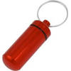 Koker/container sleutelhanger voor pillen en andere medicijnen - rood - aluminium