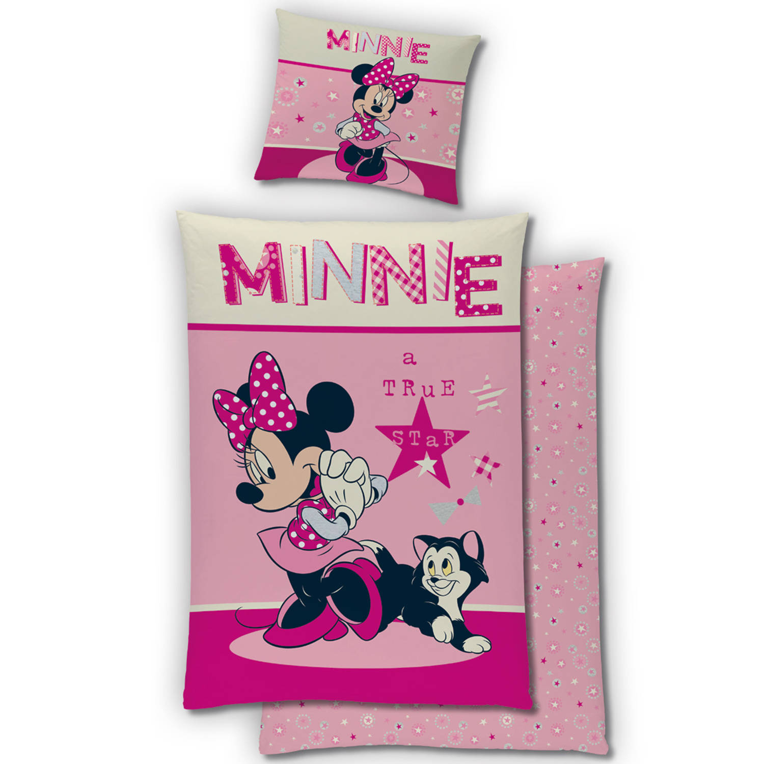 Disney Minnie Mouse Dekbedovertrek 140 x 200 cm + 63 x 63 cm Flanel