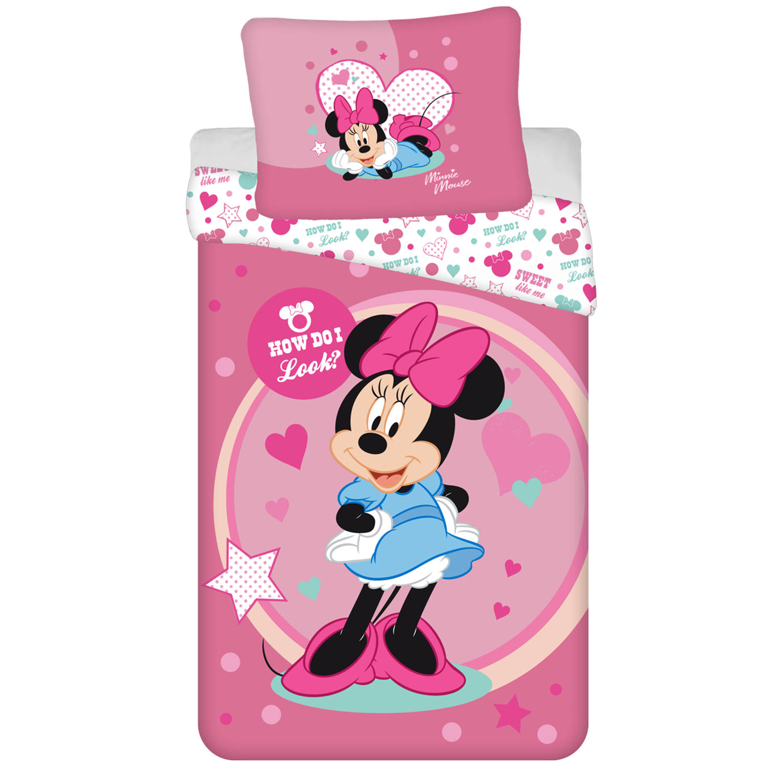 Disney Minnie Mouse Dekbedovertrek Looks Eenpersoons 140 X 200 Cm Polyester