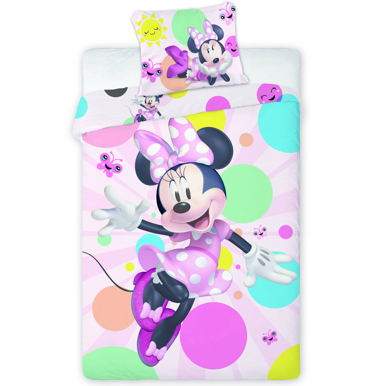 Disney Minnie Mouse Dekbedovertrek Happy Eenpersoons 140 X 200 Cm Katoen