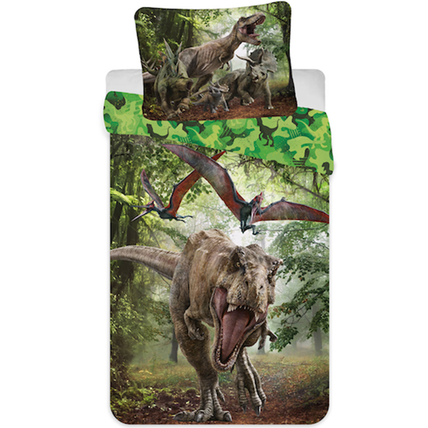 Jurassic World Dekbedovertrek Forest Eenpersoons 140 X 200 Cm Polyester