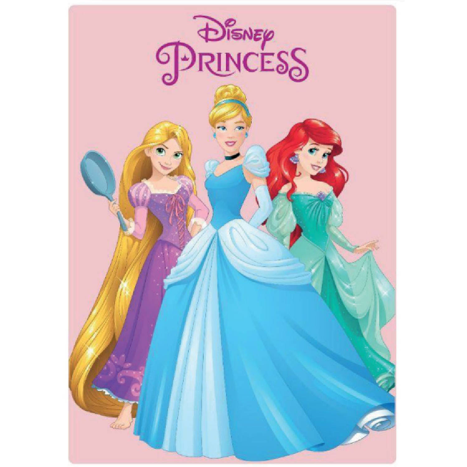 Disney Princess - Ariël - Rapunzel - Fleecedeken - Plaid - 100x140 Cm.