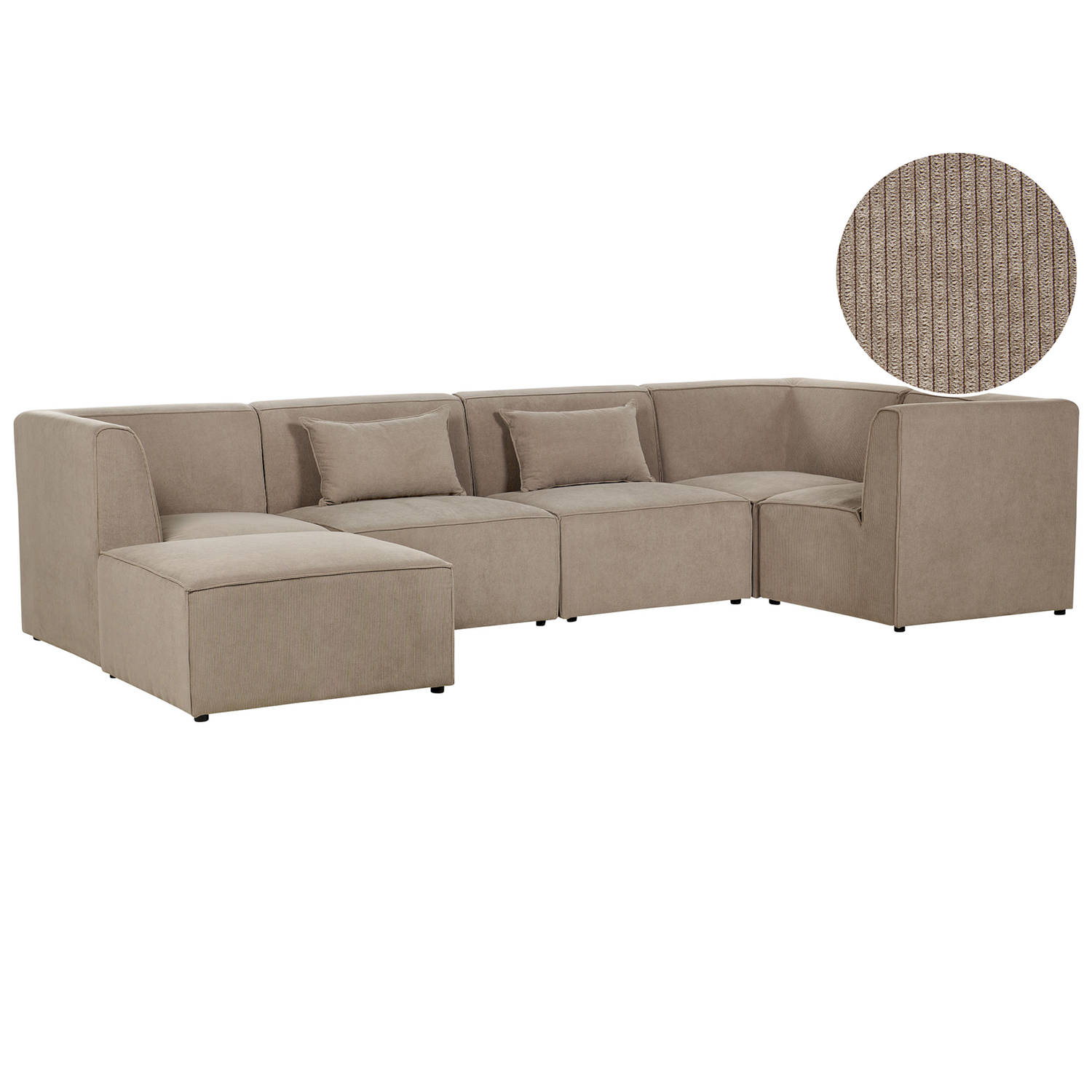 Beliani LEMVIG Modulaire Sofa-Beige-Corduroy
