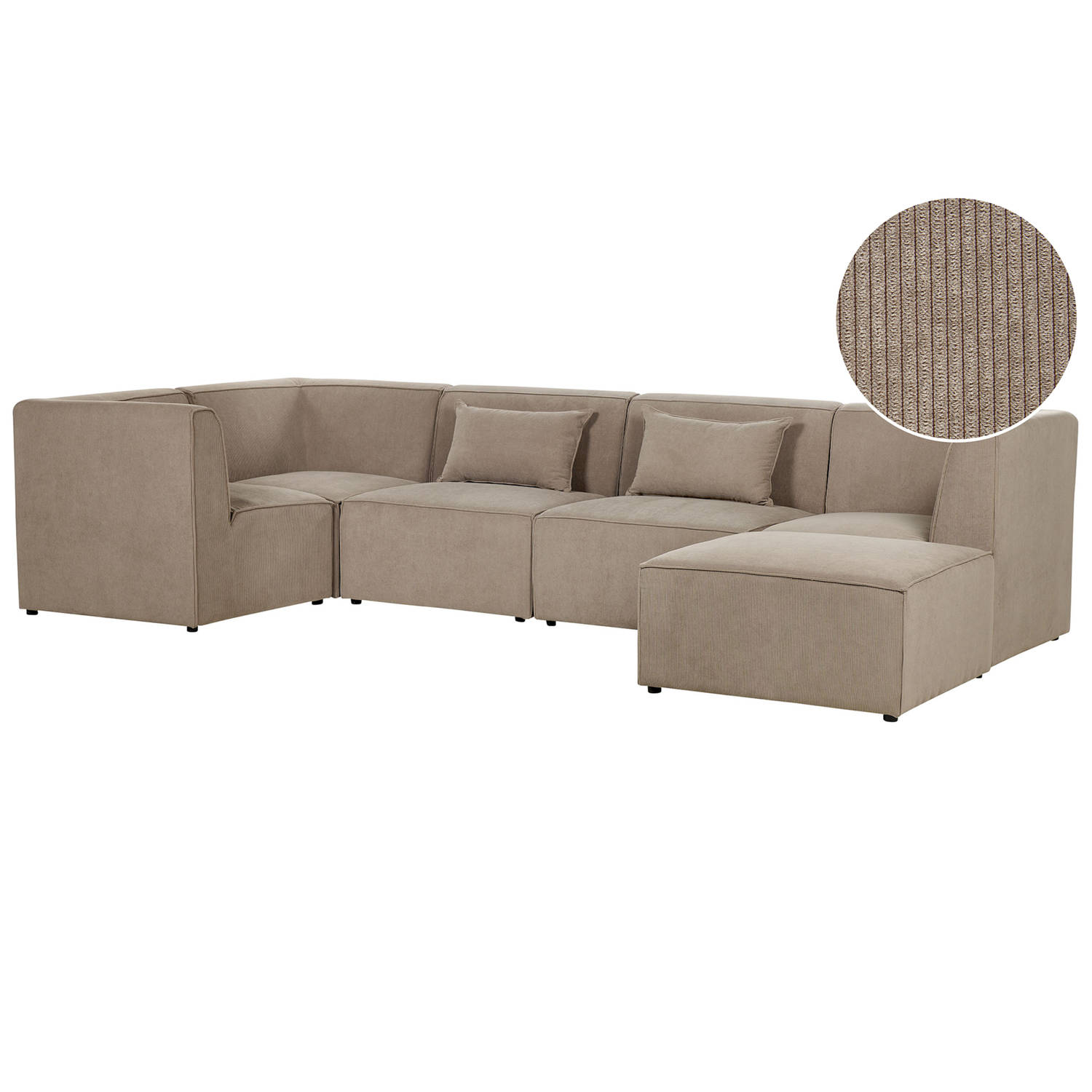 Beliani LEMVIG Modulaire Sofa-Beige-Corduroy
