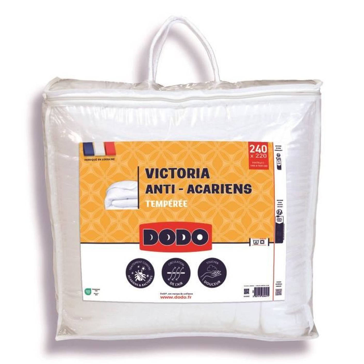DODO Victoria dekbed 220 x 240 cm - Gematigd - 100% polyester vulling - 2 personen - Wit