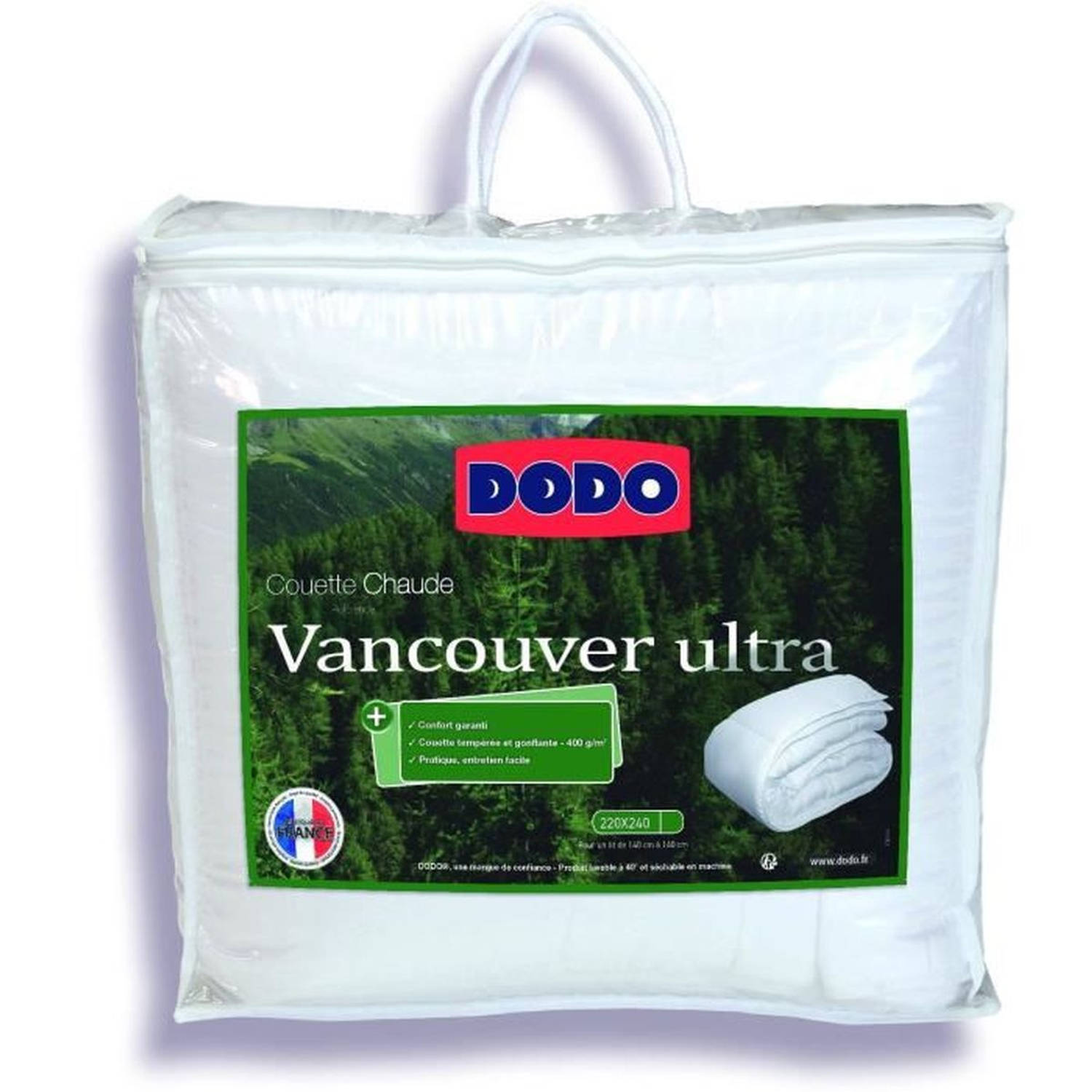 Vancouver Ultra gematigd dekbed - 220 x 240 cm - 300gr/m² - Wit - DODO
