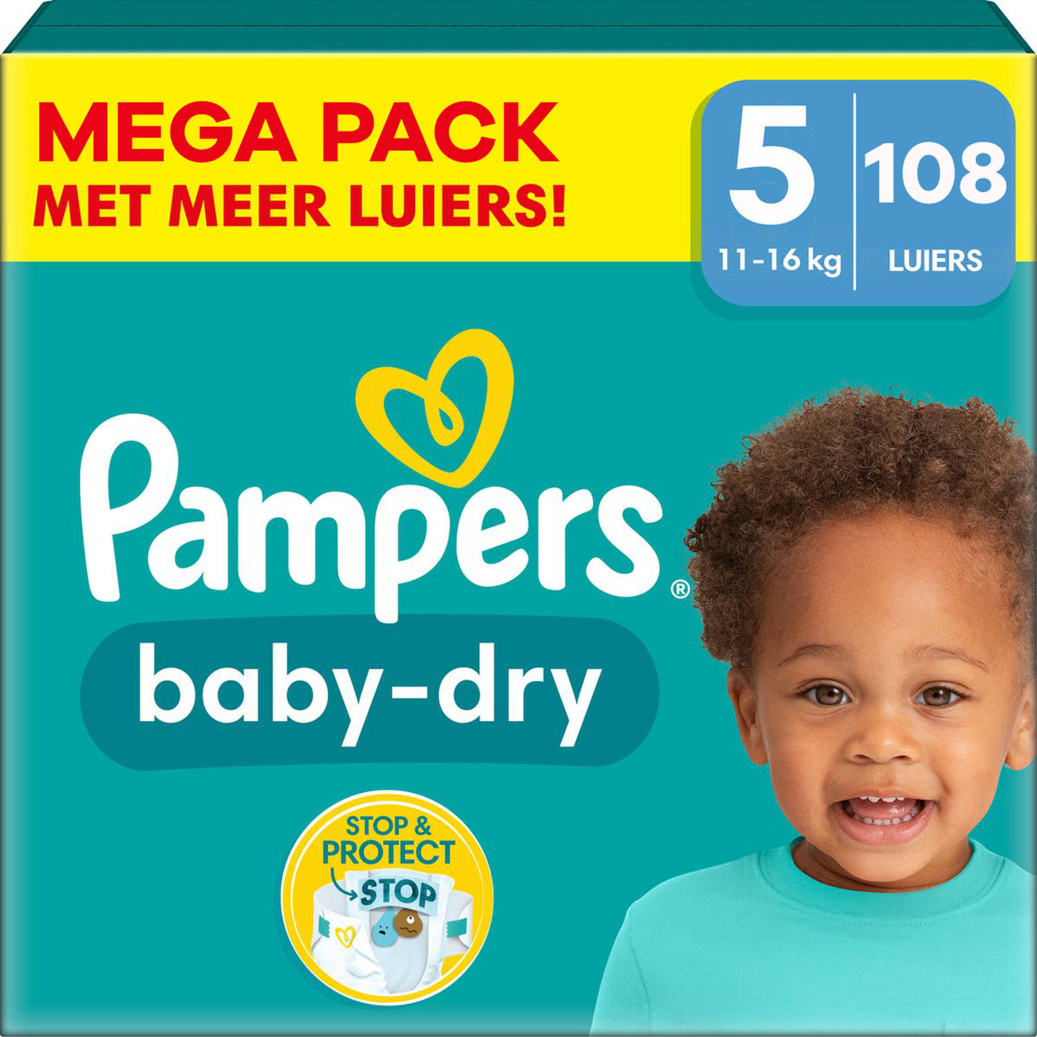 Pampers - Baby Dry - Maat 5 - Mega Pack - 108 stuks - 11/16 KG