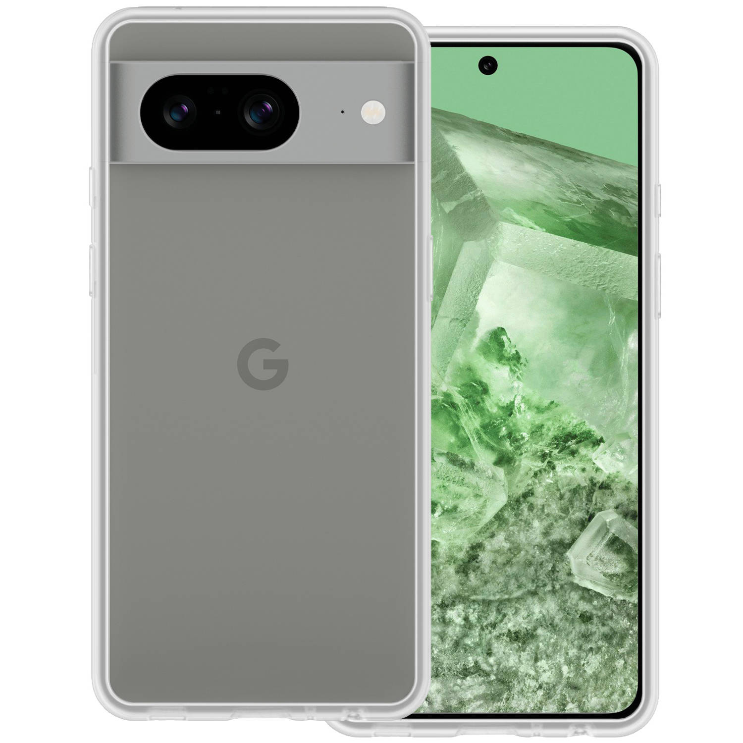 Hoes Geschikt voor Google Pixel 8 Hoesje Siliconen Back Cover Case - Hoesje Geschikt voor Google Pixel 8 Hoes Cover Hoesje - Transparant