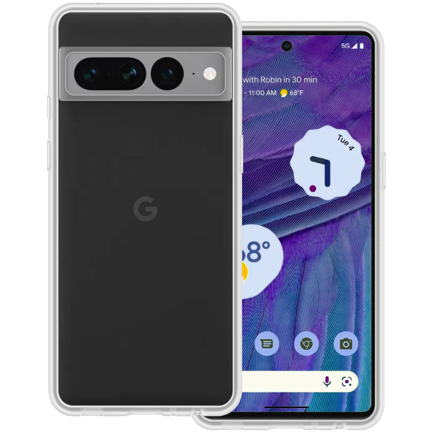 Google Pixel 7 Pro Hoesje Siliconen Back Cover Case - Google Pixel 7 Pro Hoes Silicone Case Hoesje - Transparant