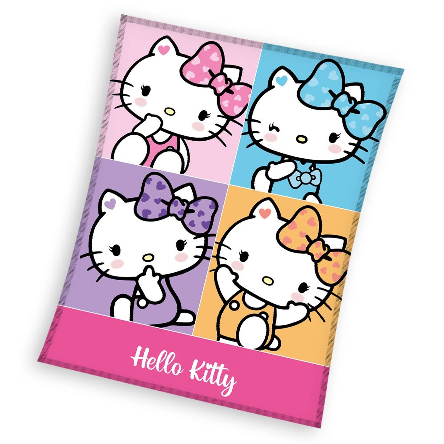 Hello Kitty Fleeceplaid, Pastel - 130 x 170 cm - Sherpa Fleece