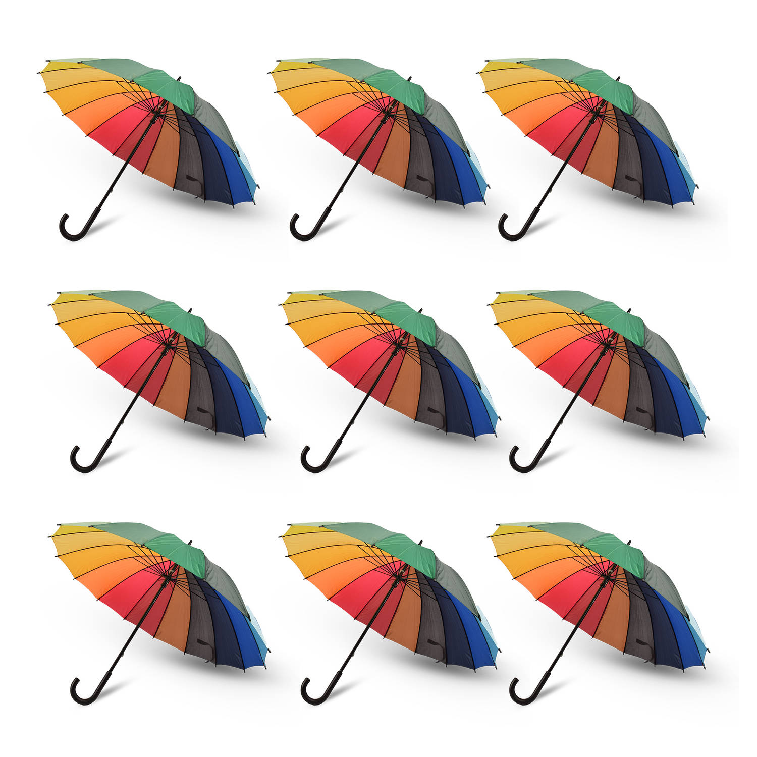 9x paraplu Stormparaplu Grote, Stevige Paraplu polyester Opvouwbare paraplu Diameters:98cm
