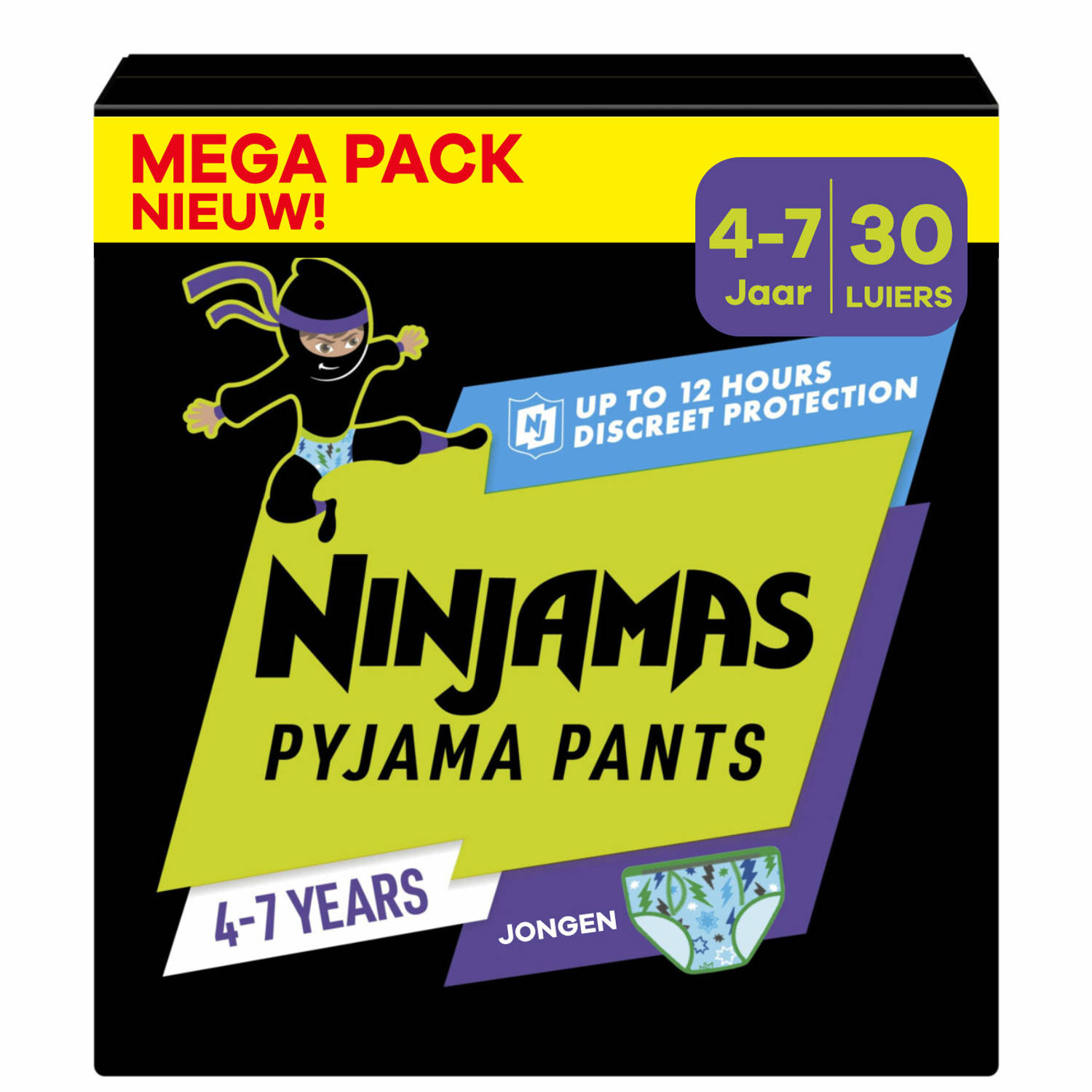 Pampers Ninjamas Pyjama Pants Nacht Jongen 4-7 jaar Mega Pack 30 luierbroekjes