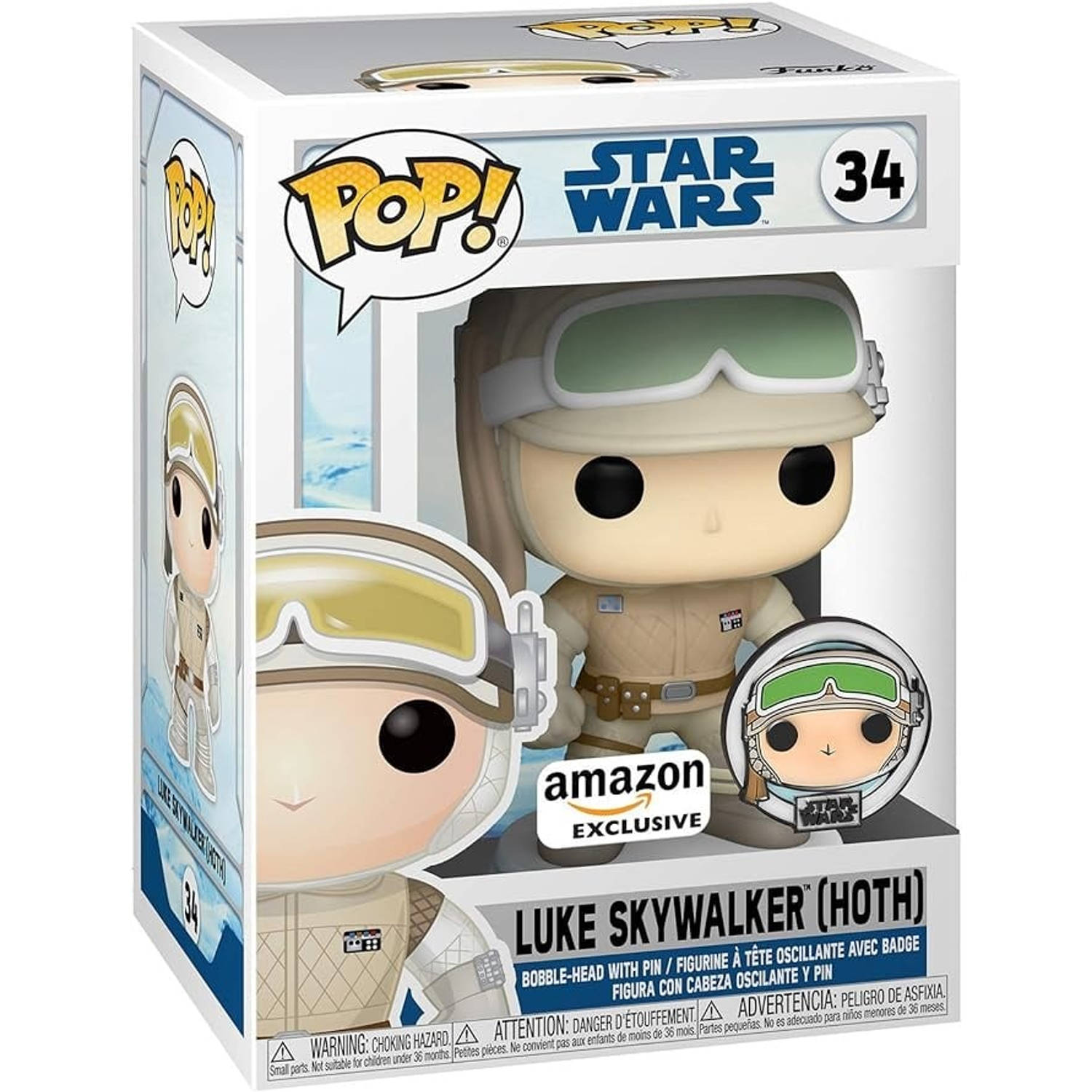 Funko Pop! Star Wars: Across The Galaxy – Luke Skywalker Hoth Exclusive with PIn