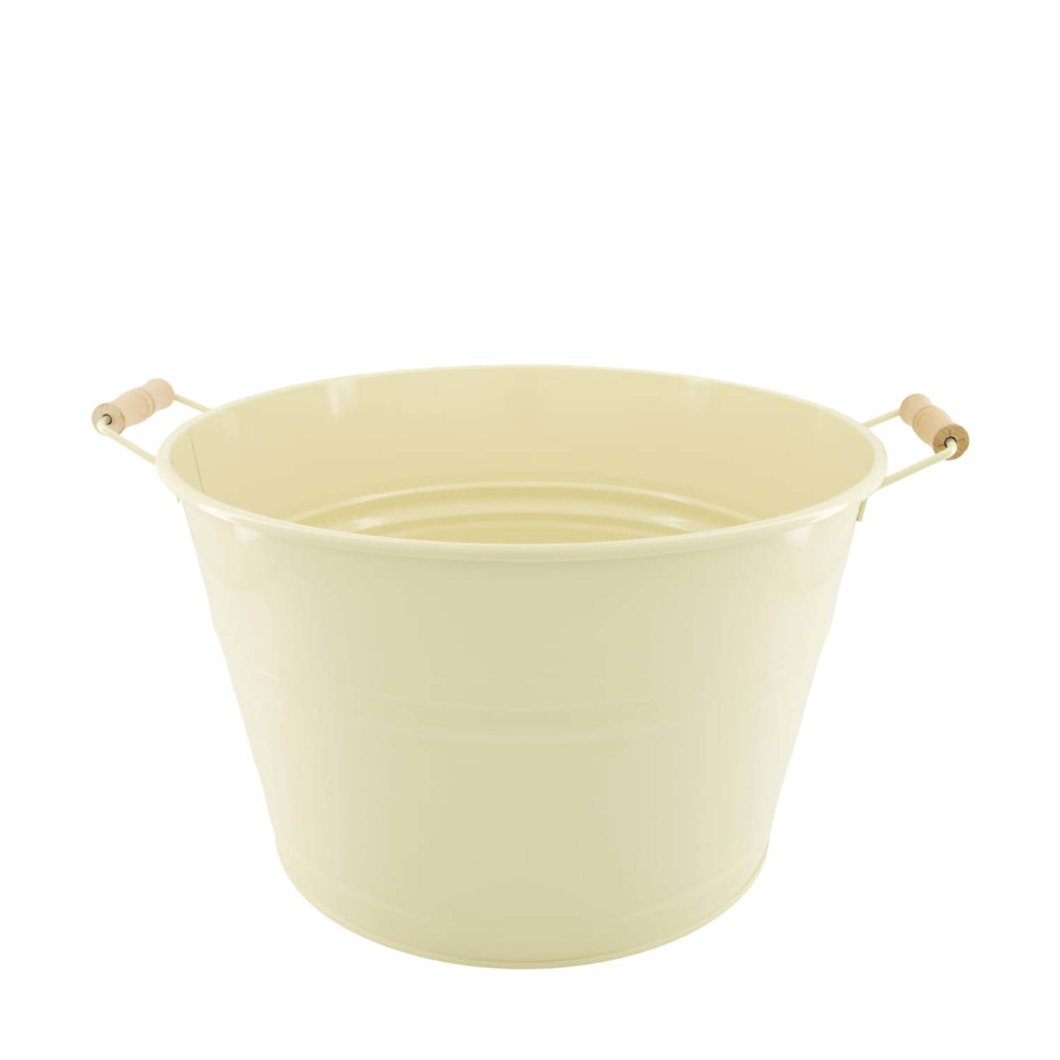 Dijk Natural Collections - FSC-certified 100 procent - Bowl metal with beech wood 40x24cm - Wit