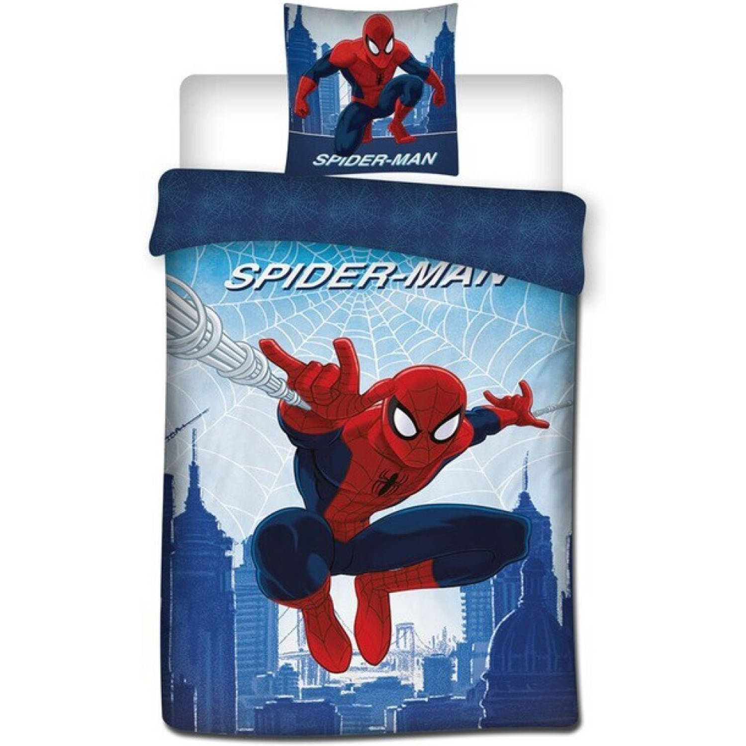 SpiderMan Dekbedovertrek, Jump Eenpersoons 140 x 200 cm Polycotton
