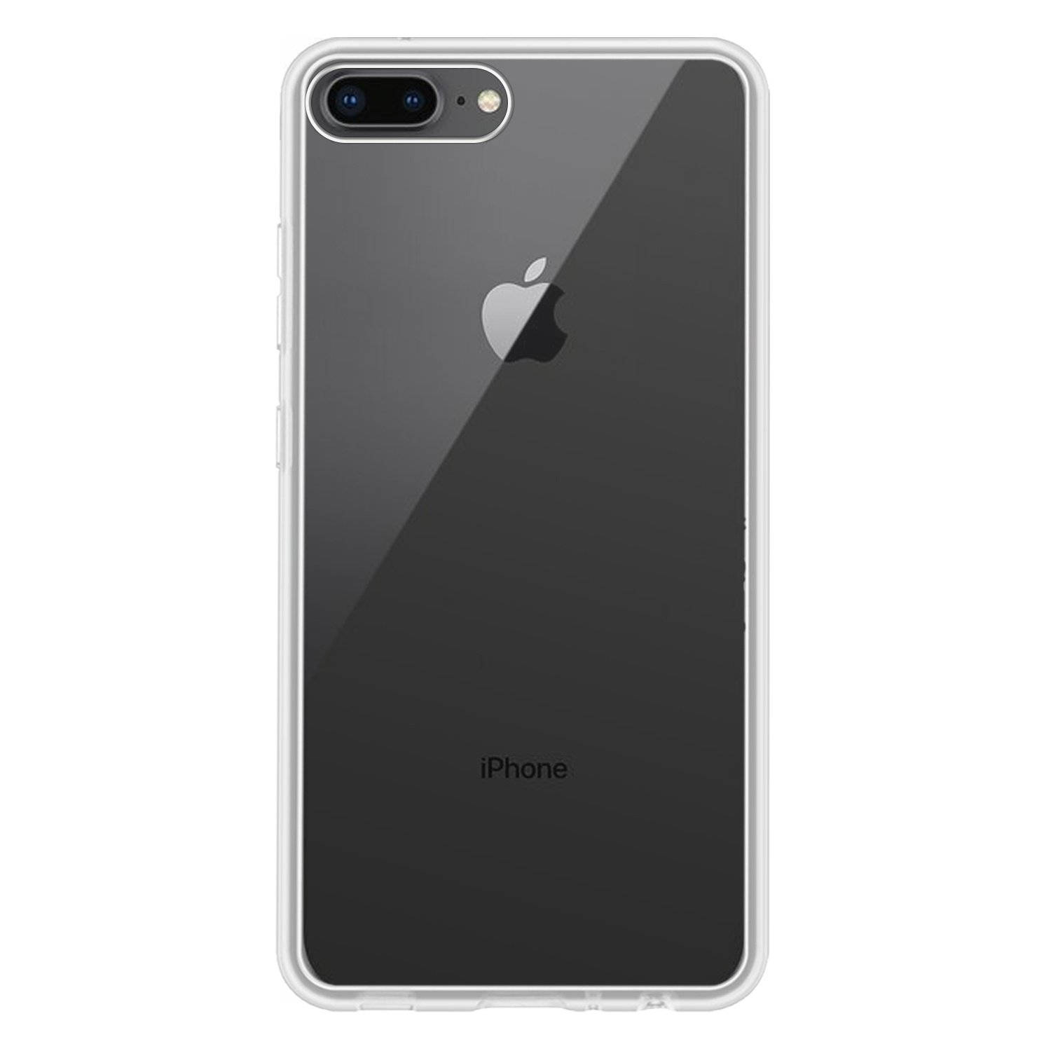 Hoes Geschikt voor iPhone 7 Plus Hoesje Siliconen Back Cover Case - Hoesje Geschikt voor iPhone 7 Plus Hoes Cover Hoesje - Transparant