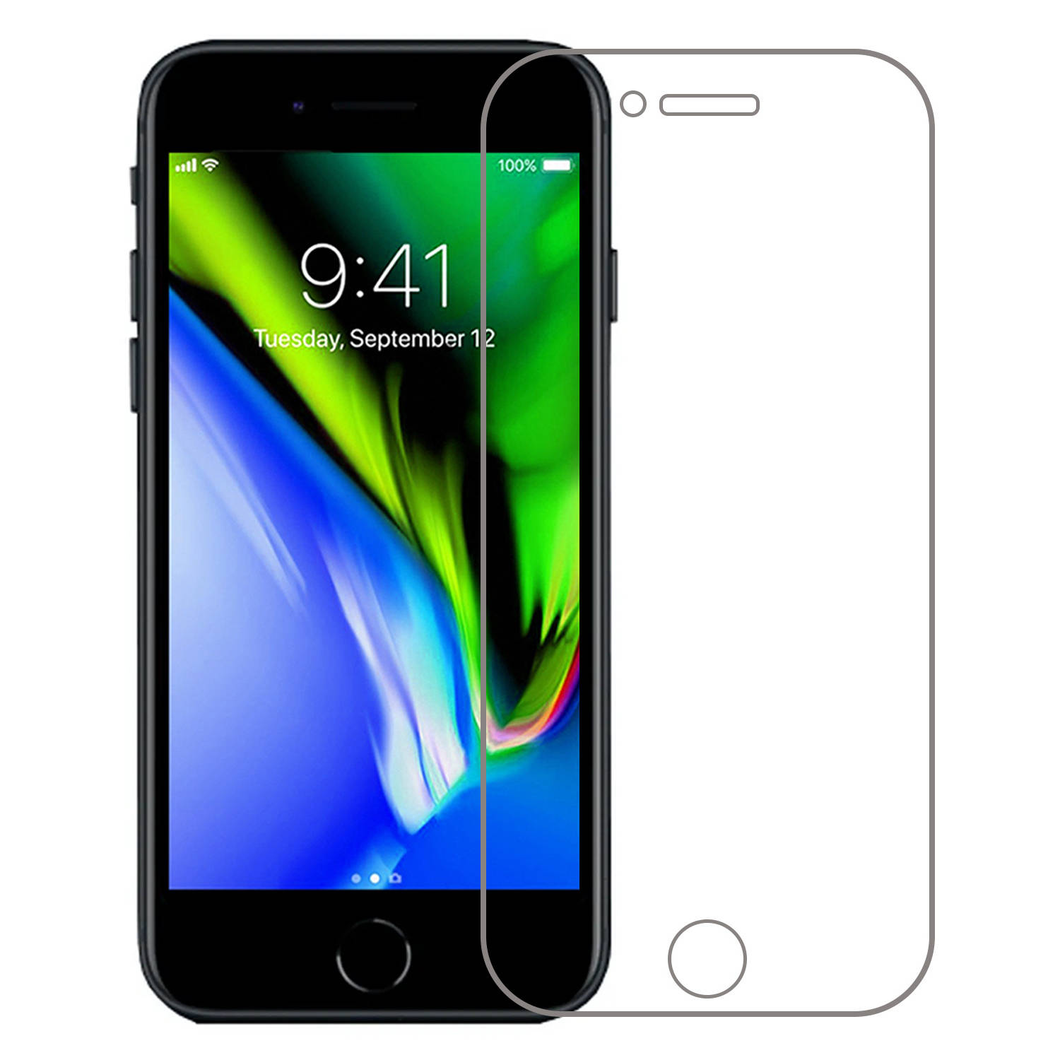 Basey Apple iPhone 8 Plus Screen Protector Tempered Glass Transparant