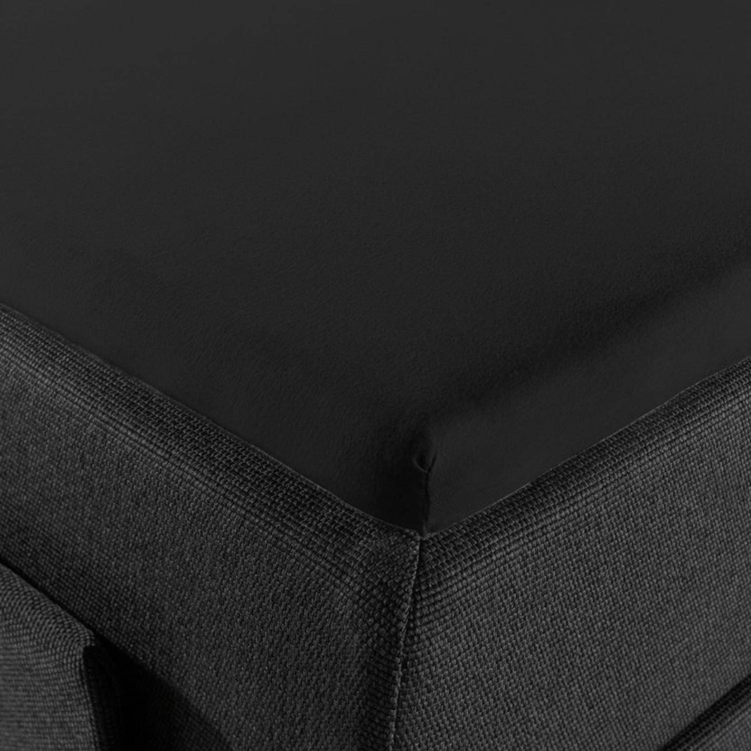 Droomtextiel Topper Hoeslaken Dubbel Jersey Zwart - 90x220 cm - 100% Zacht Katoen