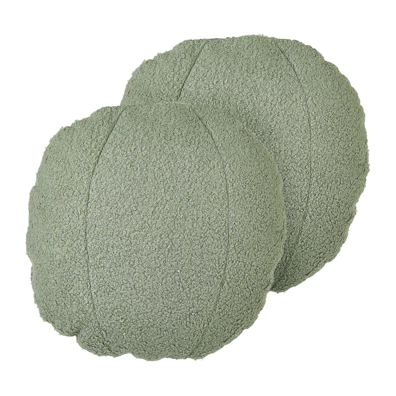 RUTABAGA - Sierkussen set van 2 - Groen - ⌀ 40 cm - Teddystof
