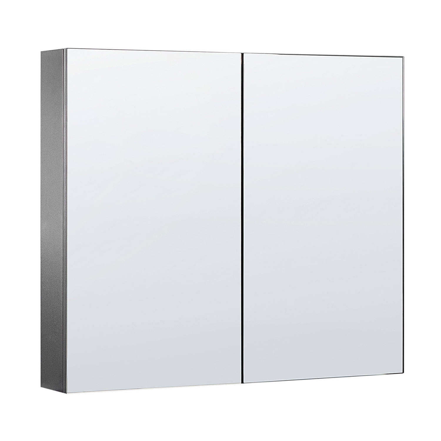 Beliani NAVARRA Badkamerkast met spiegel-Zwart-Multiplex