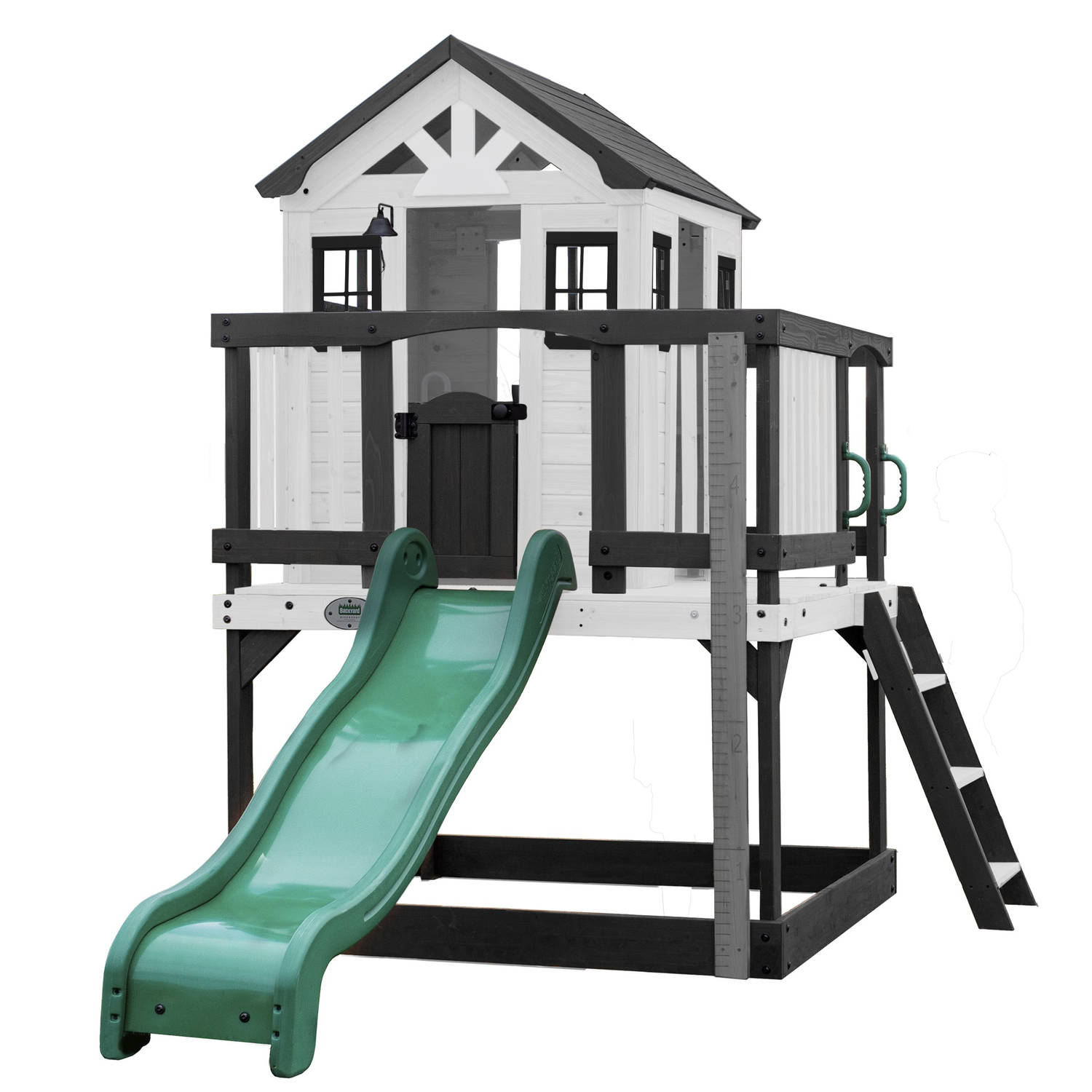 Backyard Discovery Sweetwater Heights Speelhuis op palen met groene glijbaan, speelkeuken, zandbak &