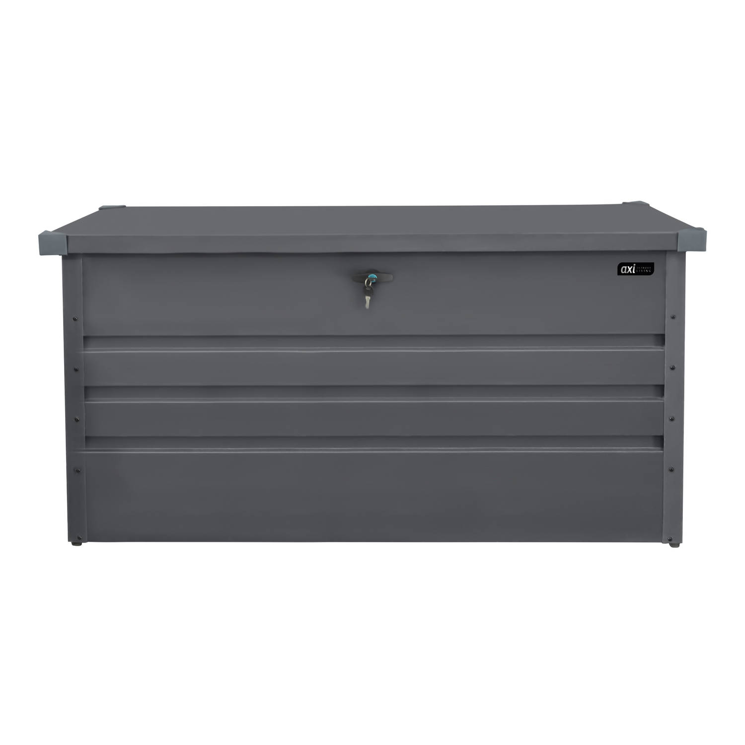 AXI Miles metalen Opbergbox 400L Antraciet - Kussenbox met bodem en slot – 370 Liter – 132x60x62cm