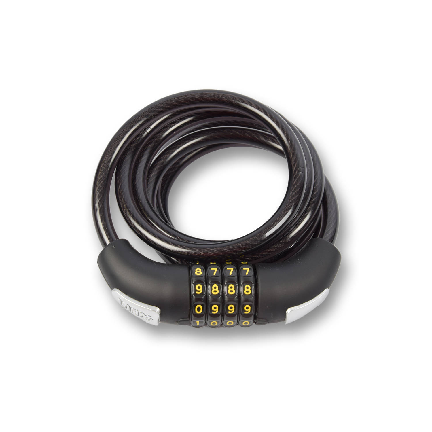 Discountershop Cijferslot - Code Kabelsloten voor Fietsen - Kunststof en Rubber - 180cm x 10mm - Zwarte Fietsaccessoires