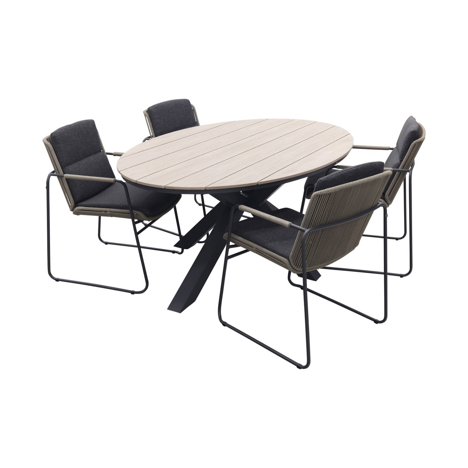 Taste Parma / GI Edison 180 x 115 cm. tafel - ovale tuinset